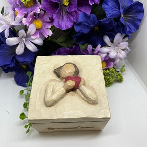 Kleine Weidenbaum Schmuckdose - "Von Herzen"