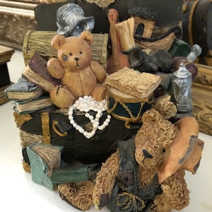 Adorable Hand Painted Teddy Bear Coin Bank by Cherison