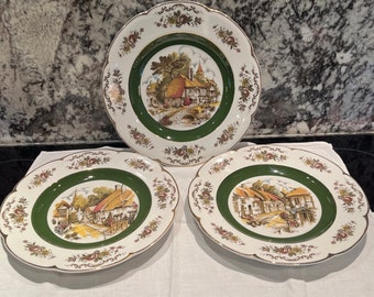 Antieke servies- of dinerborden (4) van Wood and Sons, Engeland