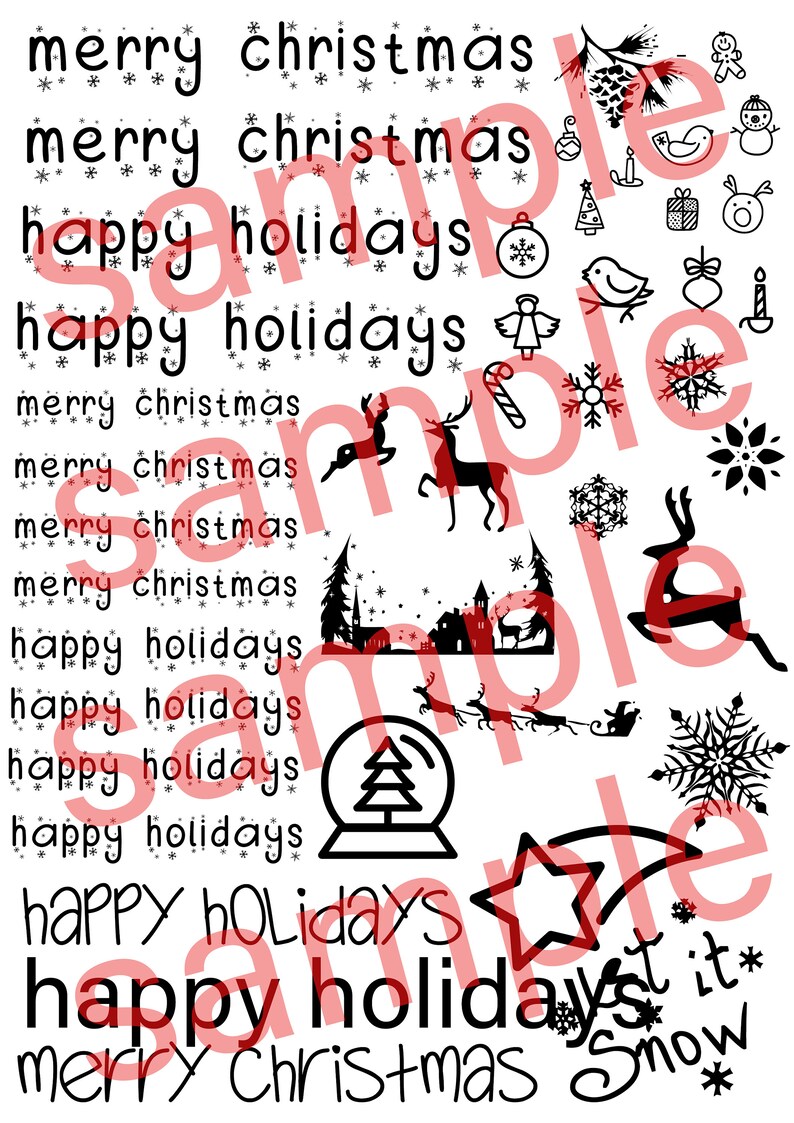 card making A4 Format Christmas Art- For making Foil Sheets stickers Digital Download