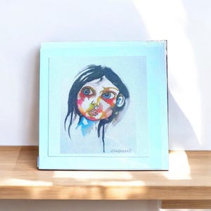 Aquarela de uma jovem, cartão de felicitações