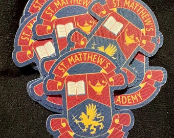 St. Matthew's Academy crest 3.5” fabric sticker MCR