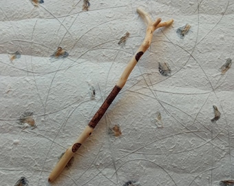 Greek plum wand with runes, moon and pentacle - tool for witchcraft- perfect gift for witches, pagans and wiccans