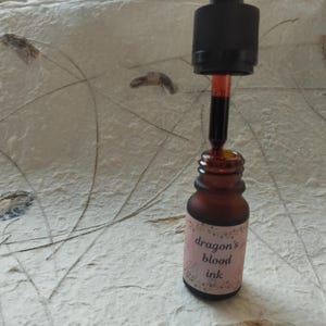 Dragon&#39;s blood ink for sigils, talismans and spells. 10ml in a bottle with dropper, made with all natural ingredients, witchcraft supply