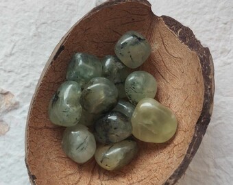 1 pc tumbled prehnite crystal  - tool for witchcraft - perfect for witches, pagans and wiccans