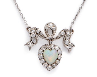 Victorian Opal and Diamond Garland Necklace