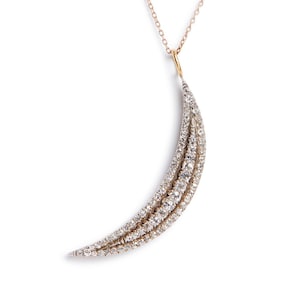 Antique Large Crescent Moon Pendant