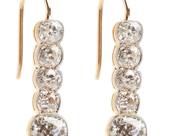 Antique Old European Cut Diamond Drop Earrings