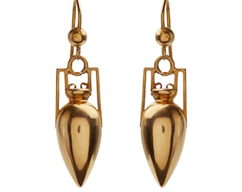 Antique 15KT Amphora Drop Earrings