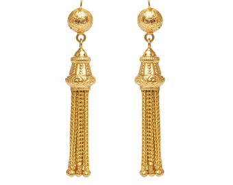 Antique 18KT Tassel Fringe Earrings