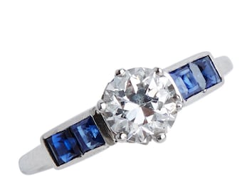 1940s Diamond and Sapphire Ring