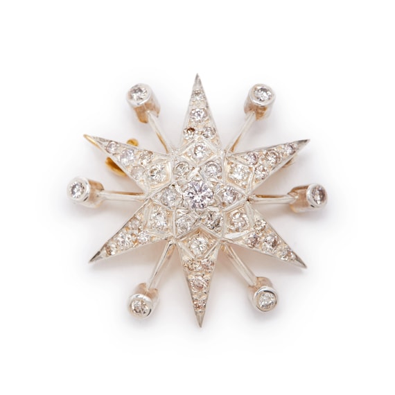 Vintage Diamond Star Brooch - image 1