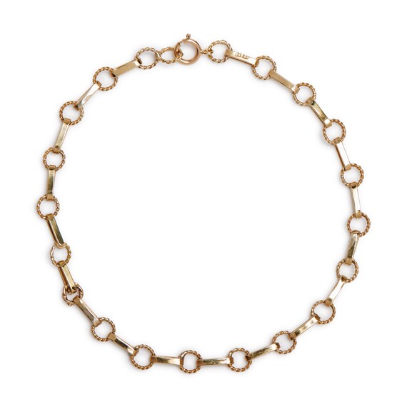 Delicate 14KT Twisted Circle and Link Bracelet - image 5