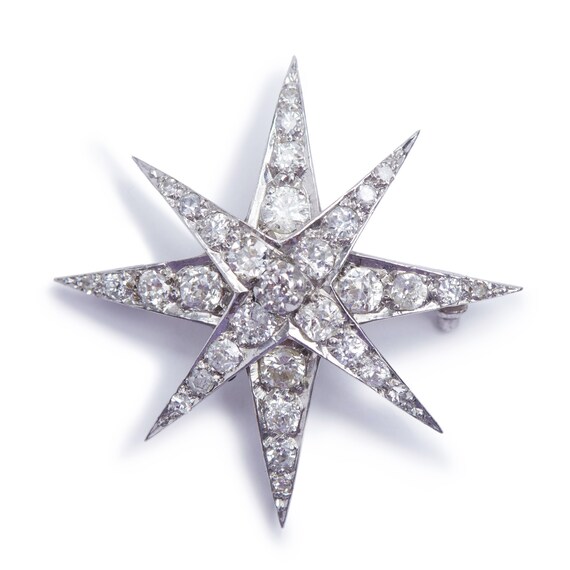 Antique Diamond Star Brooch