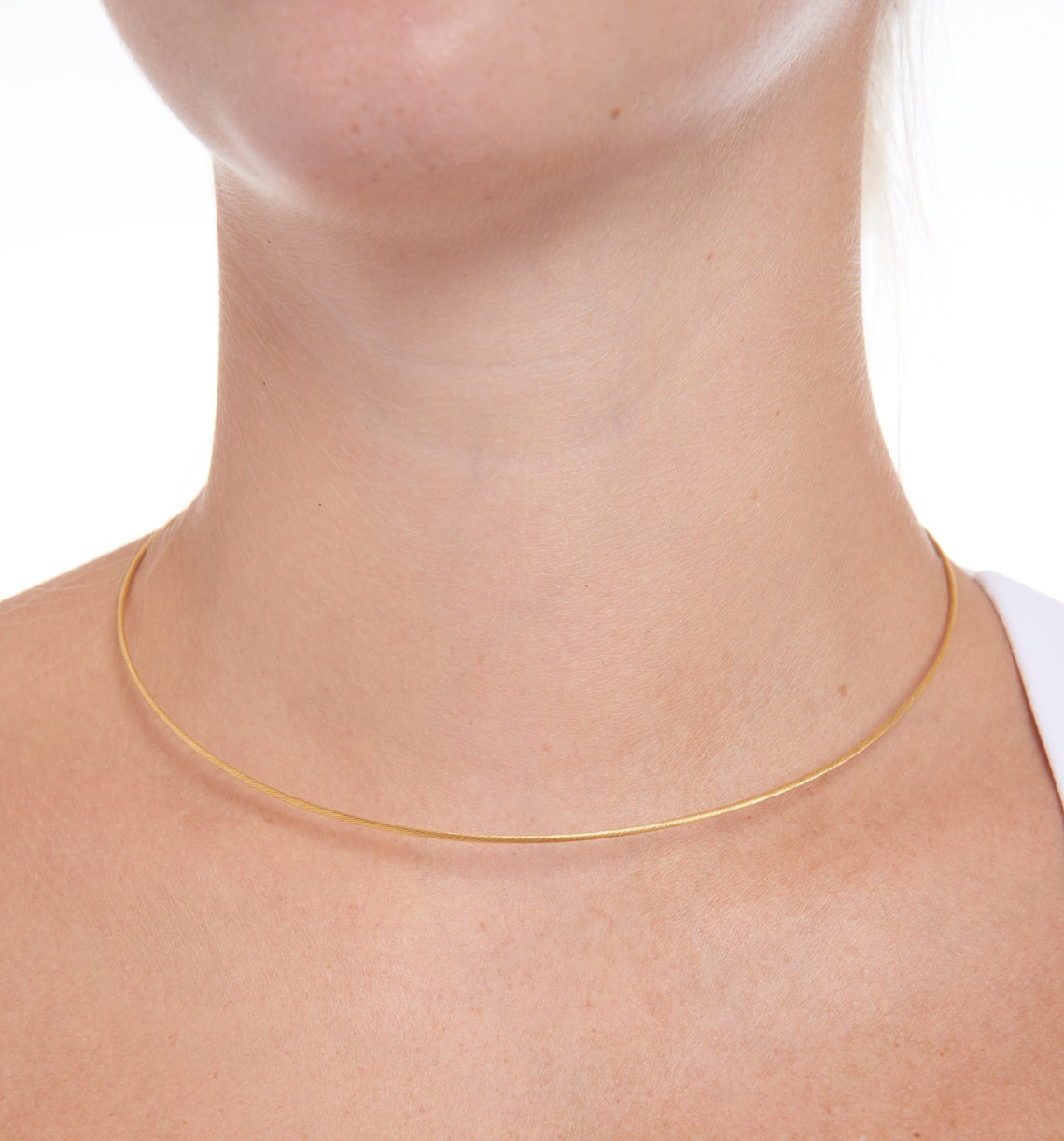 Vintage 18KT Wire Collar Necklace Etsy