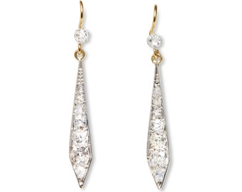 Antique Diamond Pendant Drop Earrings