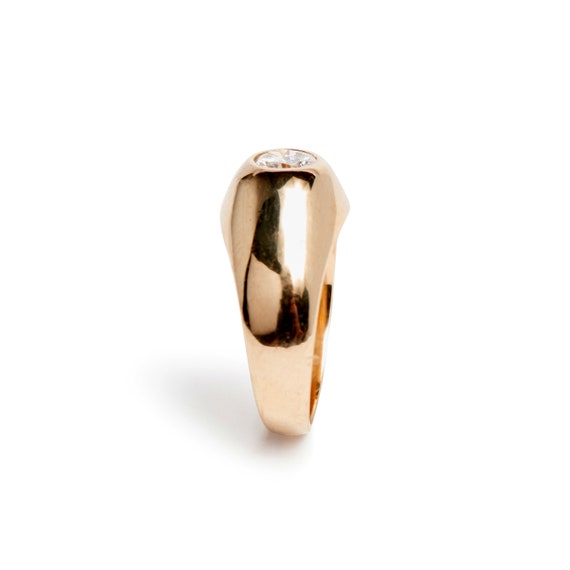 Single Stone Transitional Cut Diamond Gypsy Ring - image 3