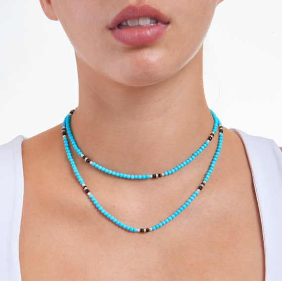 Vintage Turquoise Pearl Onyx and Diamond Wrap Bra… - image 7