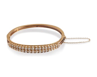 Brazalete victoriano de perlas de doble hilera