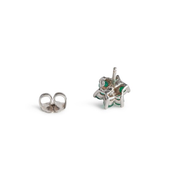 Vintage Emerald and Diamond Cluster Earrings - image 3