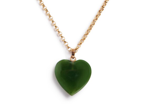 Vintage Jade Heart Necklace