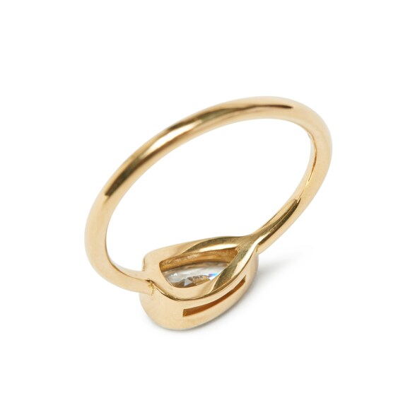 Antique Pear Cut Diamond in a Custom 18KT Setting… - image 5