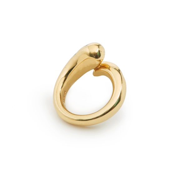 Vintage 18KT and Diamond Serpent Ring - image 5