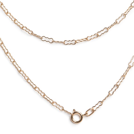 Antique 35 Inch Hair Pin Link Chain - Gem