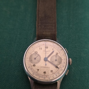 1940s Crawford Military Chronograph – Swiss Venus 170 Manual‑Wind – WWII Pilot’s Watch