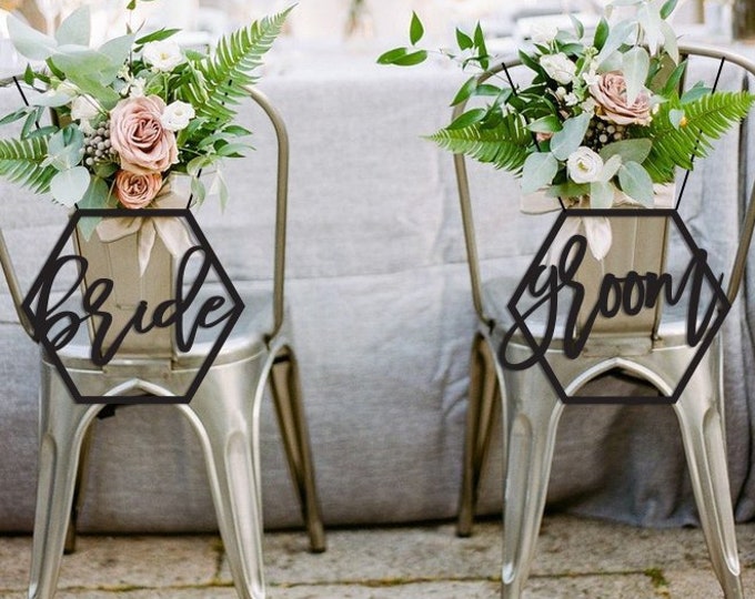 Laser Cut Chair Sign, Wedding Chair Sign, Chair Sign, Bride Chair Sign