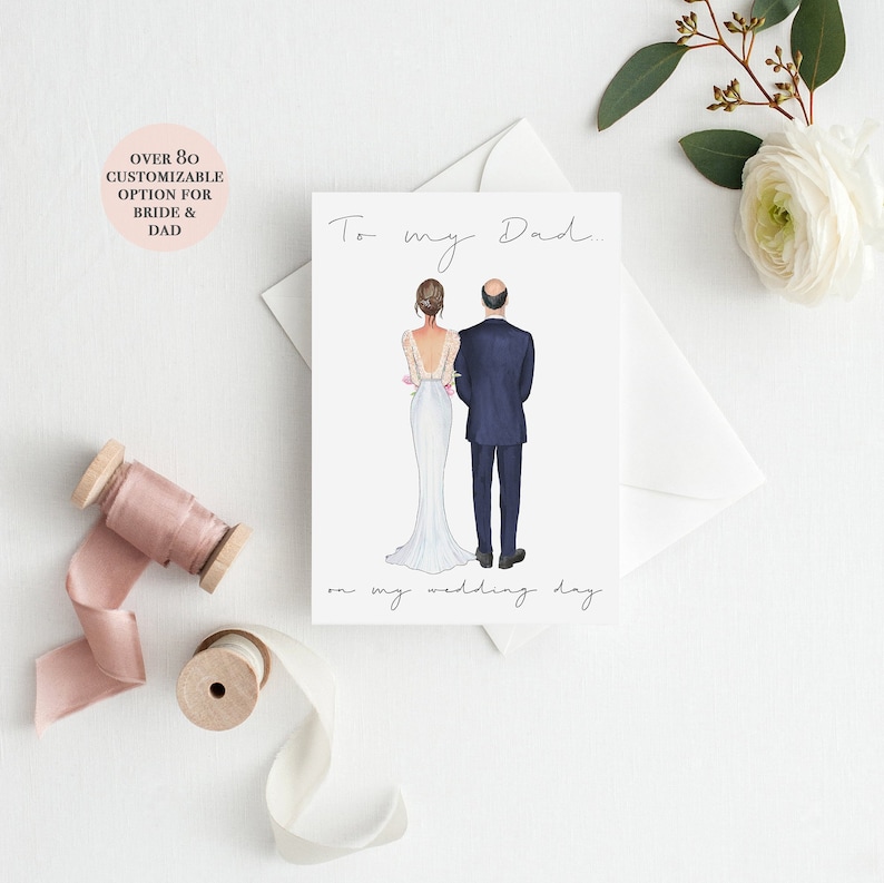 To My Dad Dad Wedding Card To My Dad on My Wedding Day To My Dad Card Wedding Day Card Wedding Illustration