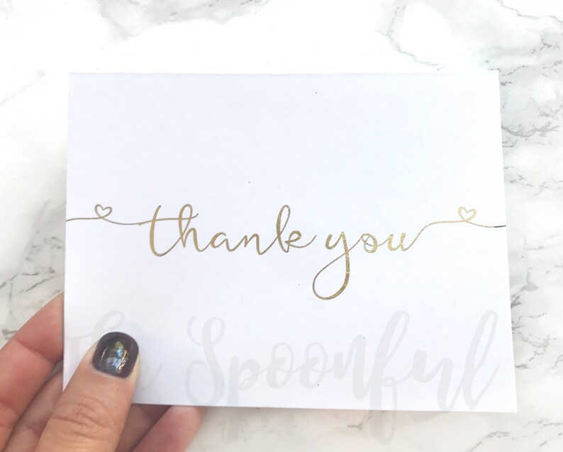 Wedding Thank You Card Foil Thank You Card Thank You Card Wedding Card Foil Card