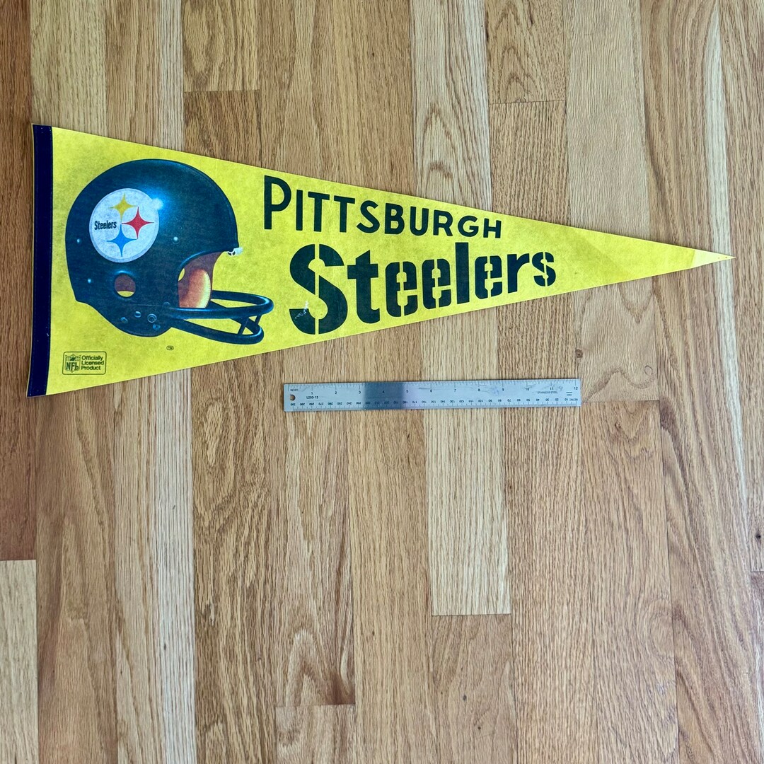 Drapeau Brandissant Le Logo De L'équipe Des Steelers De Pittsburgh, Gros Plan Rendu 3D éditorial