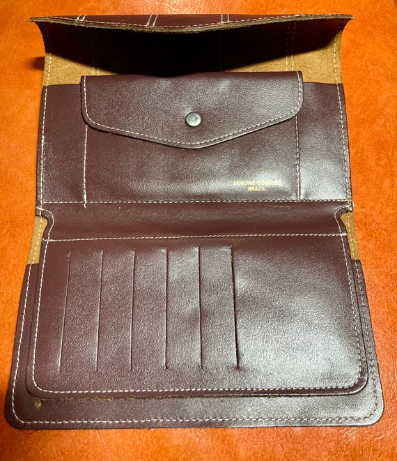 Brown cowhide genuine leather purce wallet