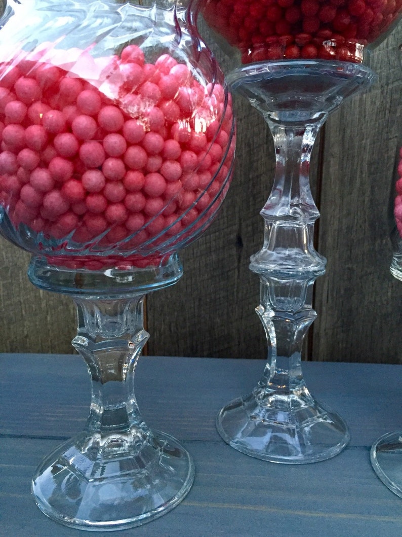 Set of 5 Glass Candy Buffet Jars Candy Jars Candy Buffet Etsy
