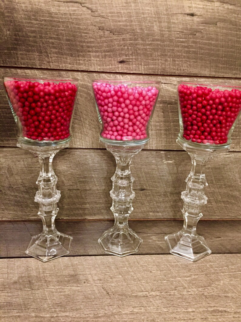 Set of 3 Glass Candy Buffet Jars Apothocary Jars Candy Etsy