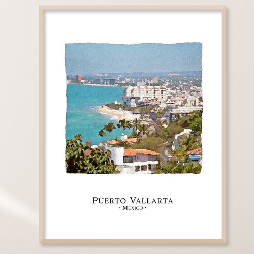 Mexico Travel Poster Retro Puerto Vallarta Wall Art Print Etsy