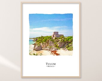 C Mayan Ruins Art Print Home Decor Wall Art Poster Tulum