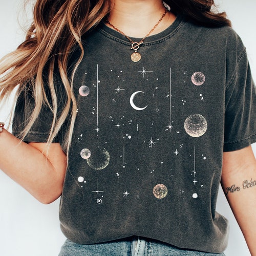 Celestial Shirt Moth Butterfly T Shirts Moon Graphic Moon - Etsy