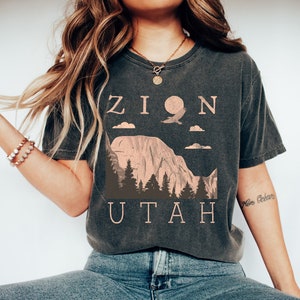 Zion National Park Shirt, Hiking Shirts, Adventure Shirts, Nature Shirts, Comfort Colors, Garment Dyed, Boho, Oversized, Vintage, Comfy