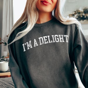 I'm A Delight, Sassy, Quote, Friend Gift, Sweatshirt, Comfort Colors ...