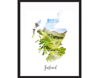 Scotland Rutherglen watercolor home gift wall art poster print picture