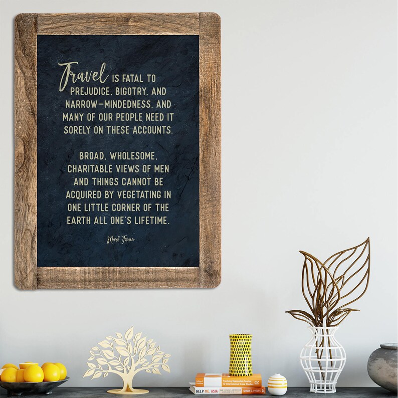 Mark Twain Travel Quote Chalkboard Print Wall Art Print Etsy