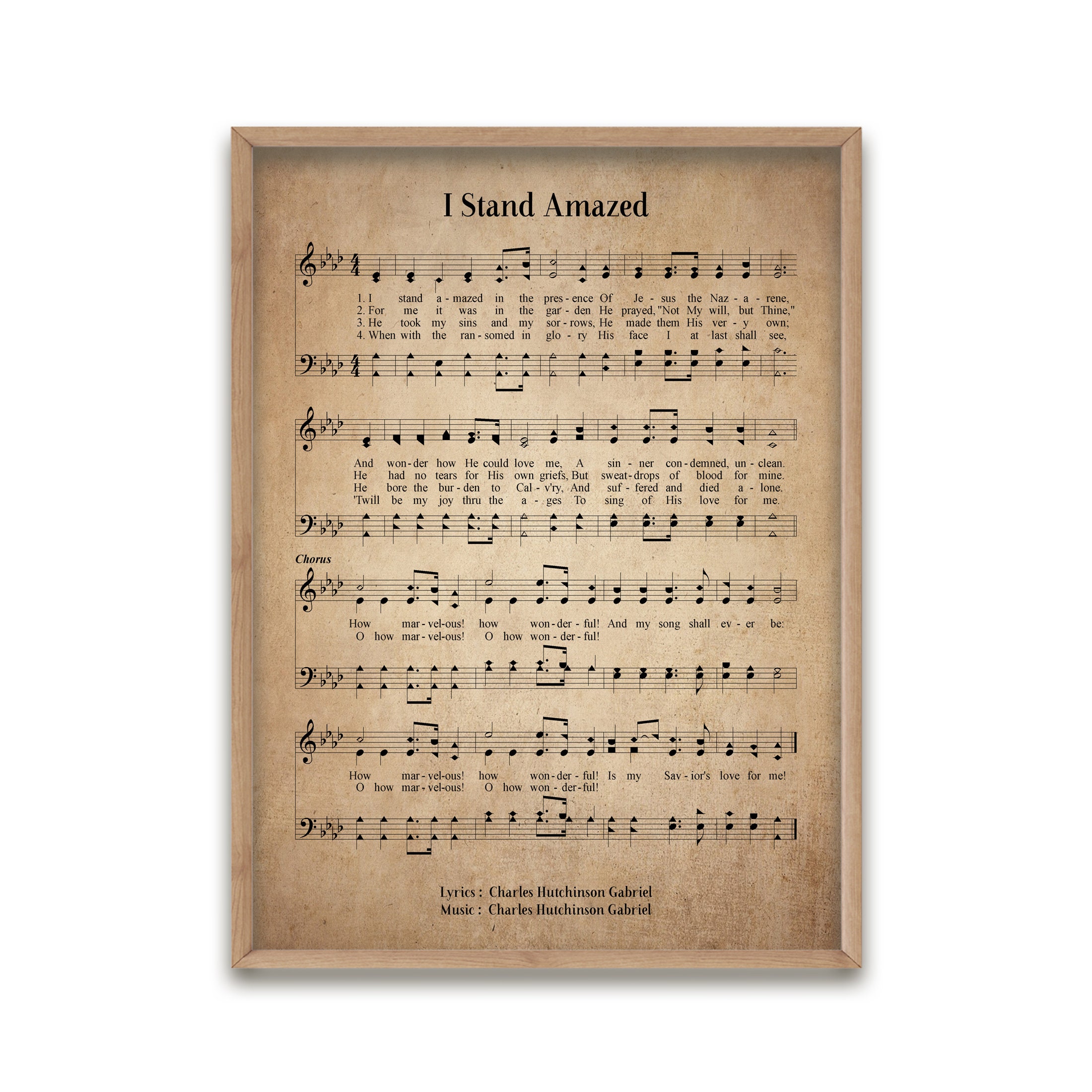 I Stand Amazed Vintage Hymn Wall Art Print Biblical Sheet Etsy