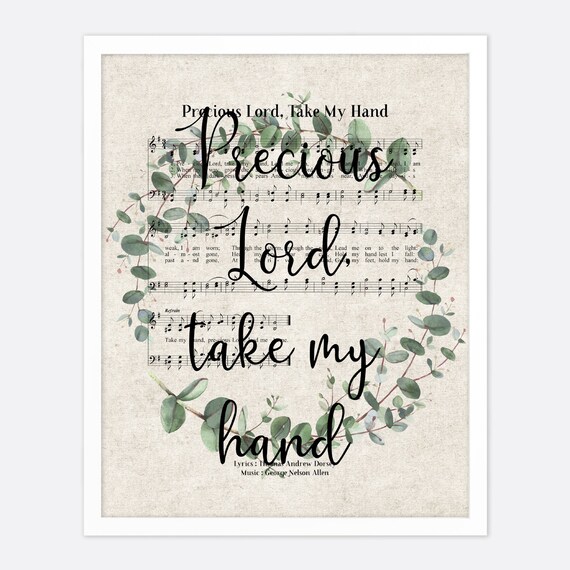 Precious Lord Take My Hand Vintage Hymn Wall Art Print Etsy Canada