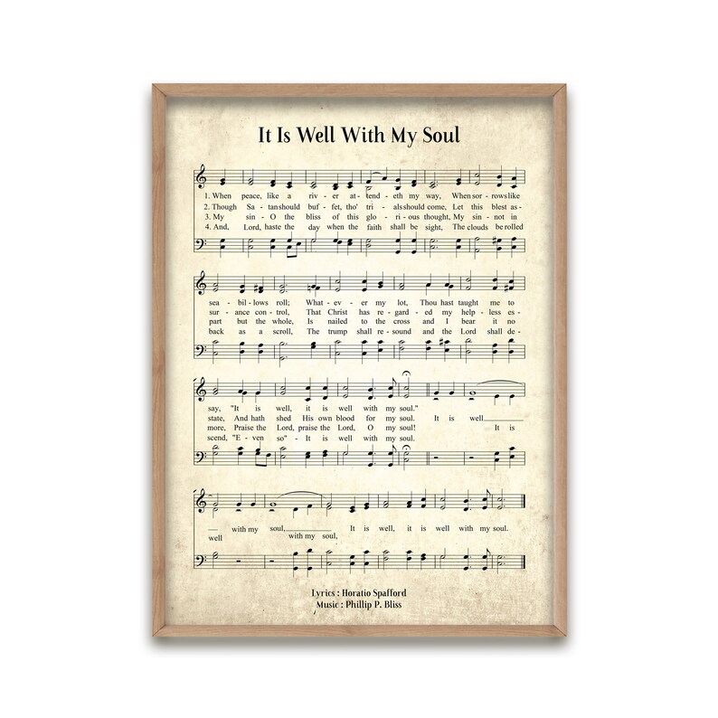 It is Well With My Soul Vintage Hymn Wall Art Print Biblical Etsy