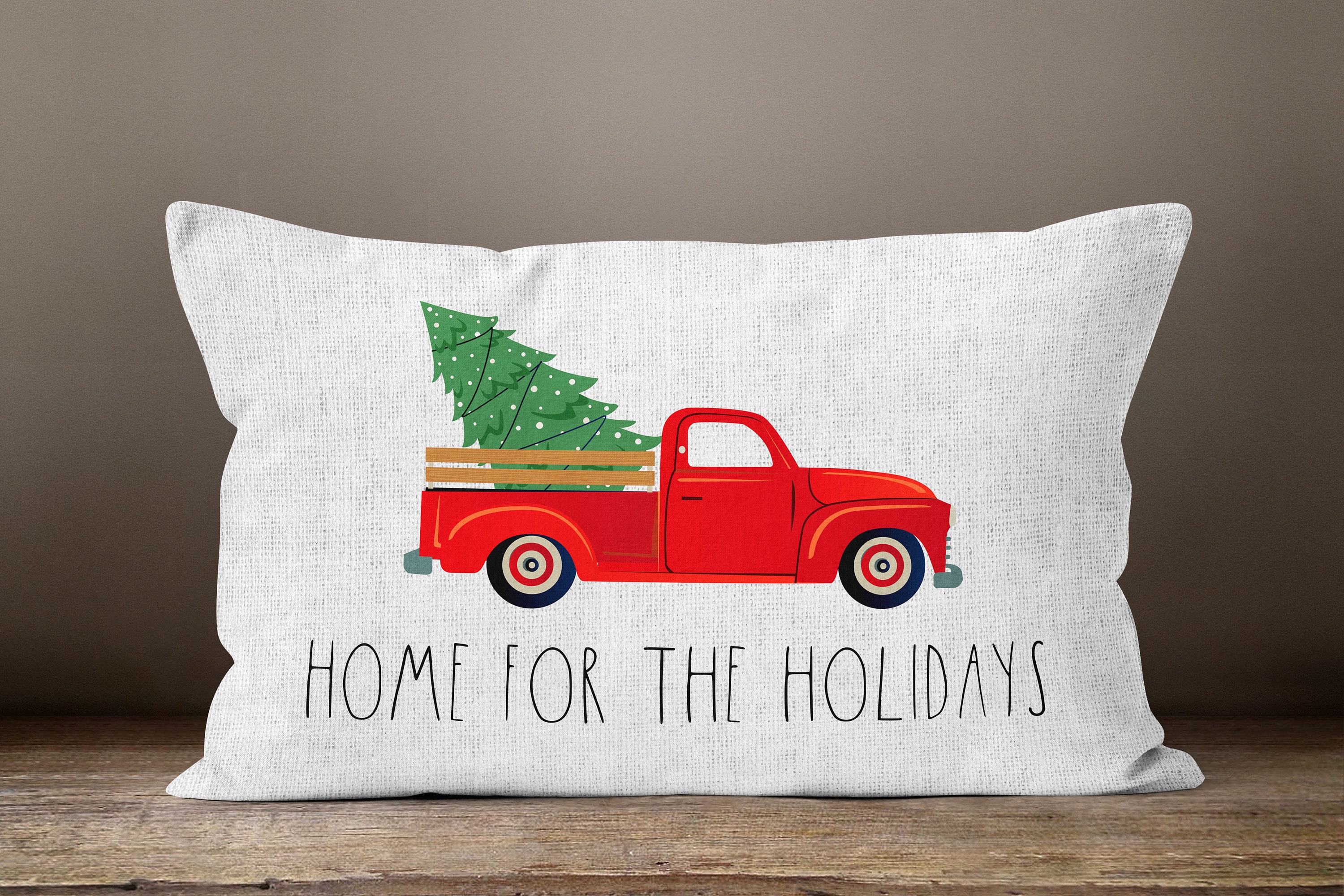 Home For The Holidays Christmas Pillow Cover Holiday Noel Gift Etsy