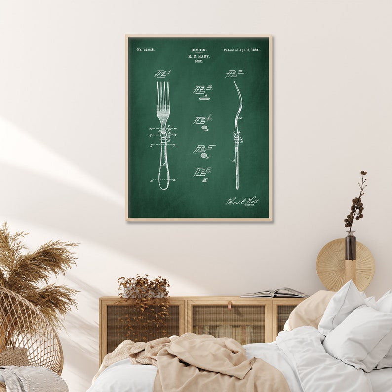 Fork Patent Unframed Vintage Wall Art Print Biblical Print Poster Wall Art Home Decor Large Wall Art Gicl\u00e9e Art farmhouse