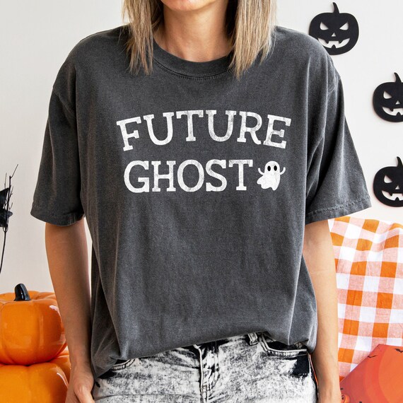 Future Ghost Retro Halloween Tee, Comfort Colors Tshirt, Garment Dyed, Boho, Oversized, Vintage, Spooky, Funny