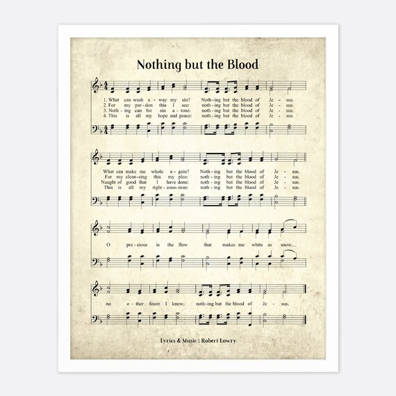 Nothing but the Blood Vintage Hymn Wall Art Print Biblical - Etsy